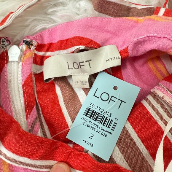 NWT LOFT Petite Striped Cross Back Maxi Dress - Picture 5 of 6